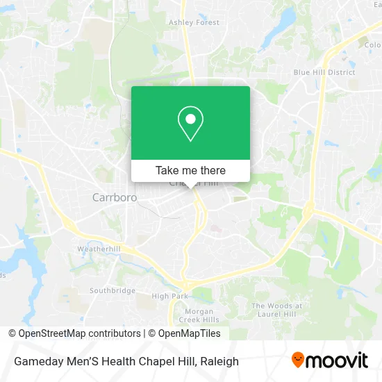 Gameday Men’S Health Chapel Hill map