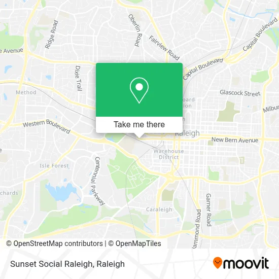 Sunset Social Raleigh map