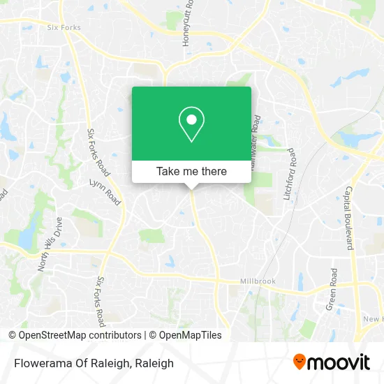 Flowerama Of Raleigh map