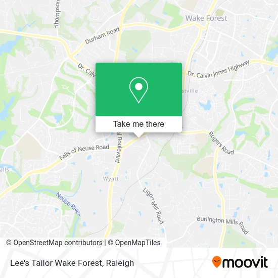 Lee's Tailor Wake Forest map