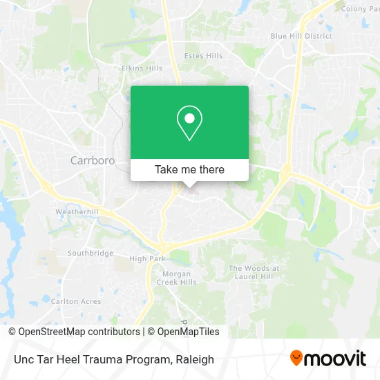 Unc Tar Heel Trauma Program map