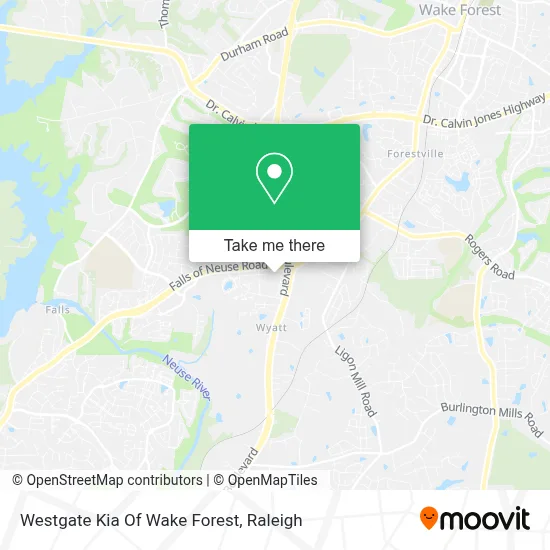 Westgate Kia Of Wake Forest map