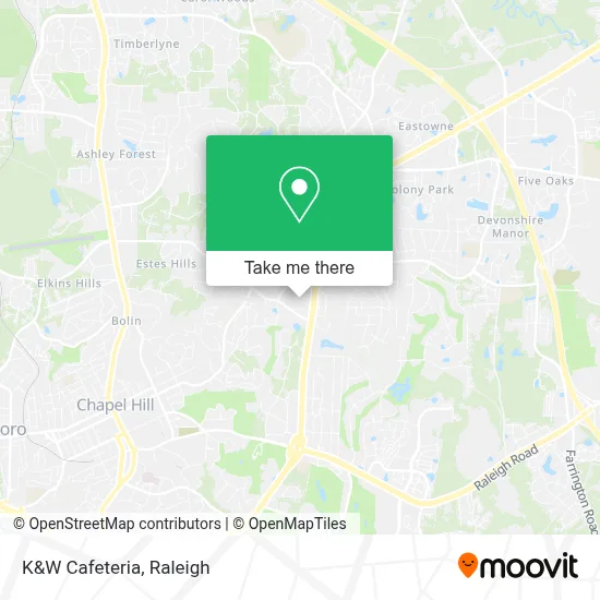 K&W Cafeteria map