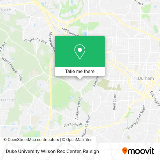 Duke University Wilson Rec Center map