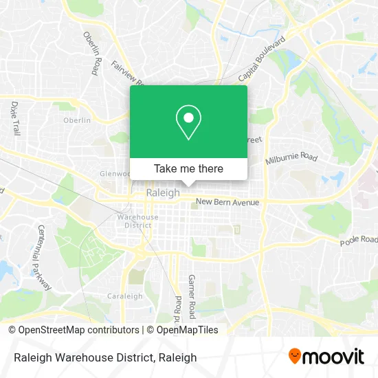 Raleigh Warehouse District map