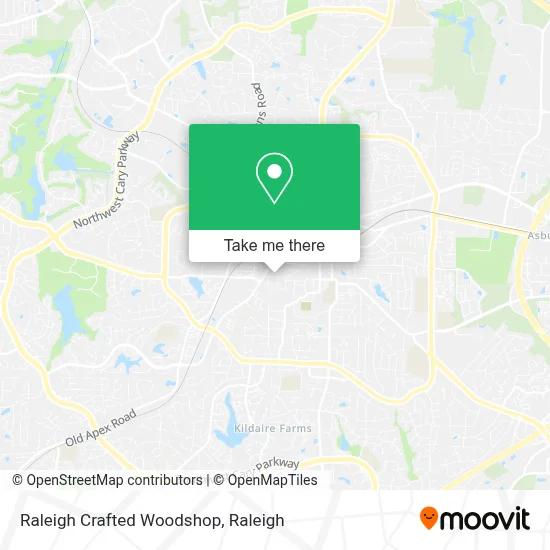 Raleigh Crafted Woodshop map