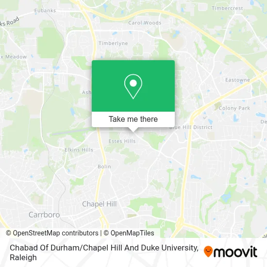 Chabad Of Durham / Chapel Hill And Duke University map