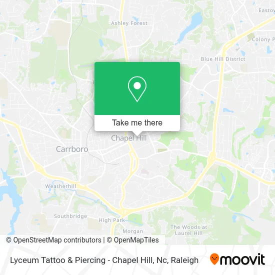 Lyceum Tattoo & Piercing - Chapel Hill, Nc map