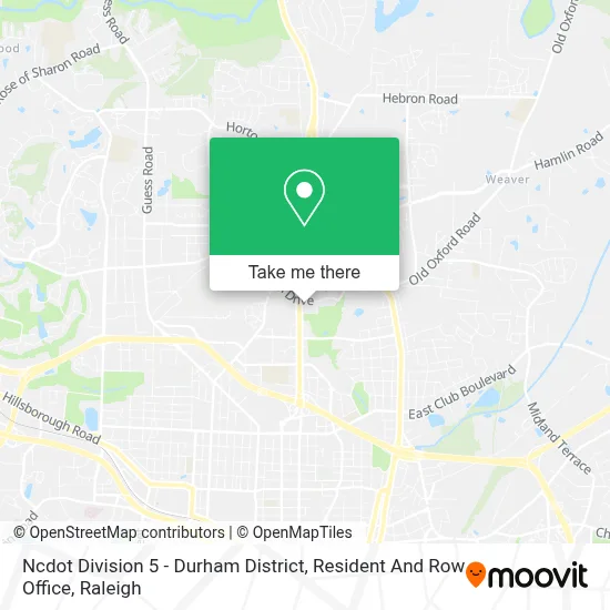 Ncdot Division 5 - Durham District, Resident And Row Office map