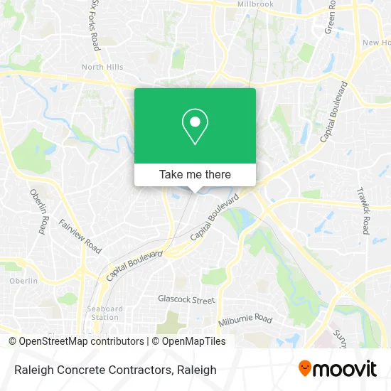 Raleigh Concrete Contractors map