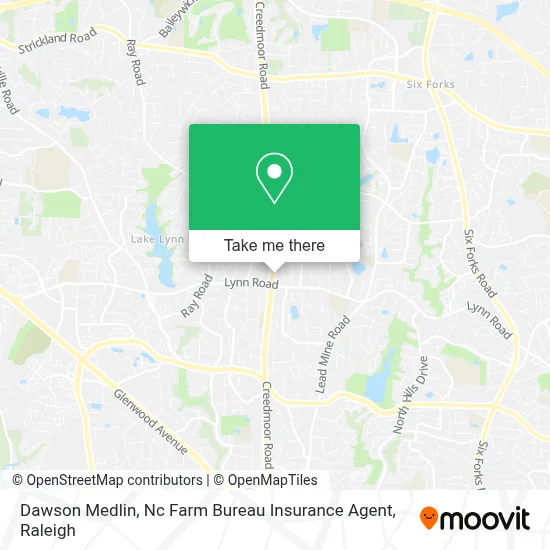 Dawson Medlin, Nc Farm Bureau Insurance Agent map