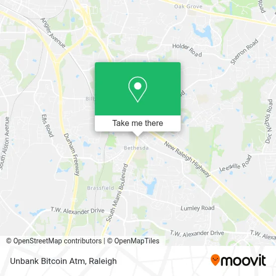 Unbank Bitcoin Atm map