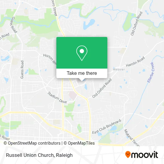 Russell Union Church map