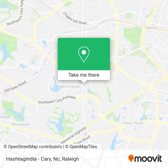 Hashtagindia - Cary, Nc map