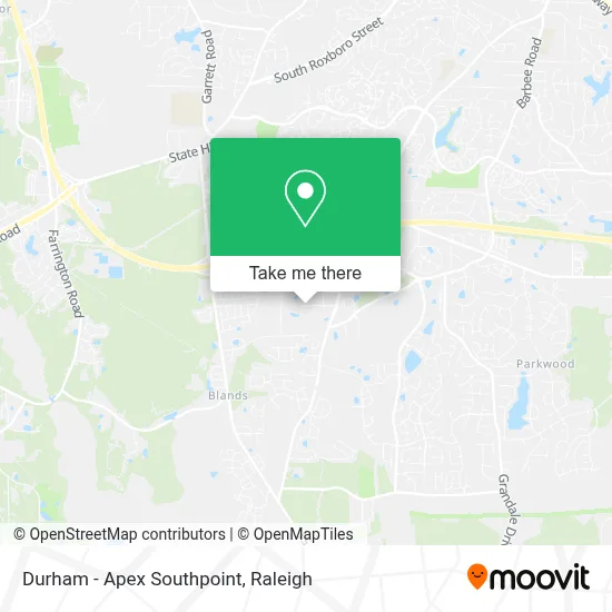 Durham - Apex Southpoint map