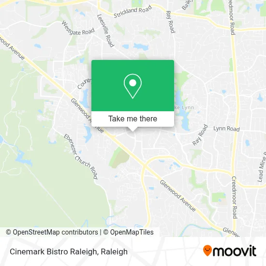 Cinemark Bistro Raleigh map