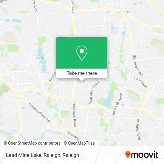 Lead Mine Lake, Raleigh map