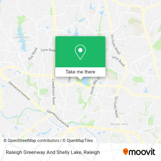Raleigh Greenway And Shelly Lake map