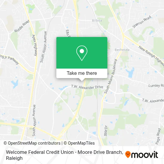 Welcome Federal Credit Union - Moore Drive Branch map