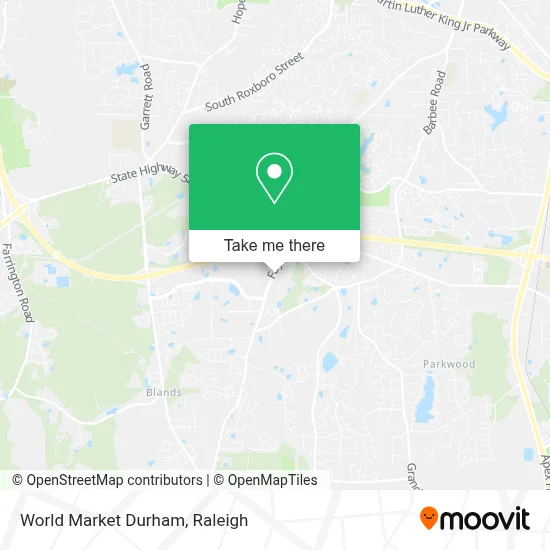World Market Durham map