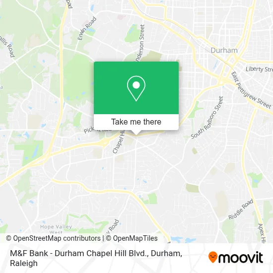 M&F Bank - Durham Chapel Hill Blvd., Durham map