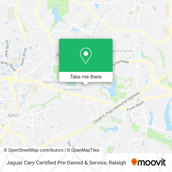 Jaguar Cary Certified Pre-Owned & Service map