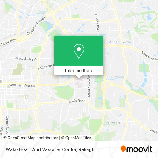 Wake Heart And Vascular Center map