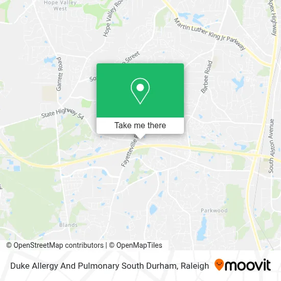 Duke Allergy And Pulmonary South Durham map