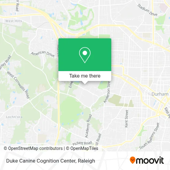 Duke Canine Cognition Center map