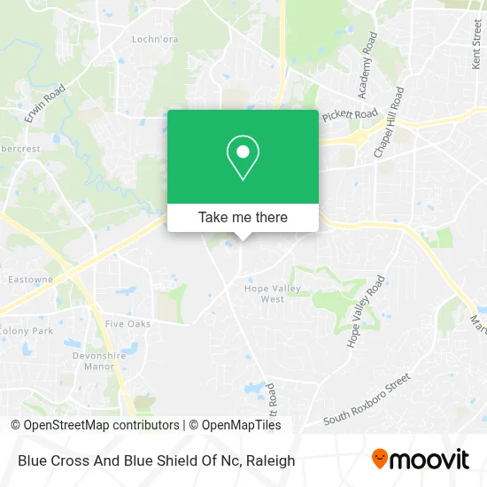 Blue Cross And Blue Shield Of Nc map