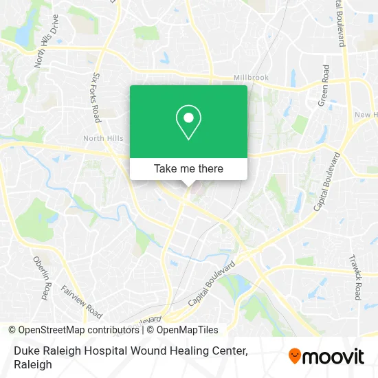 Duke Raleigh Hospital Wound Healing Center map