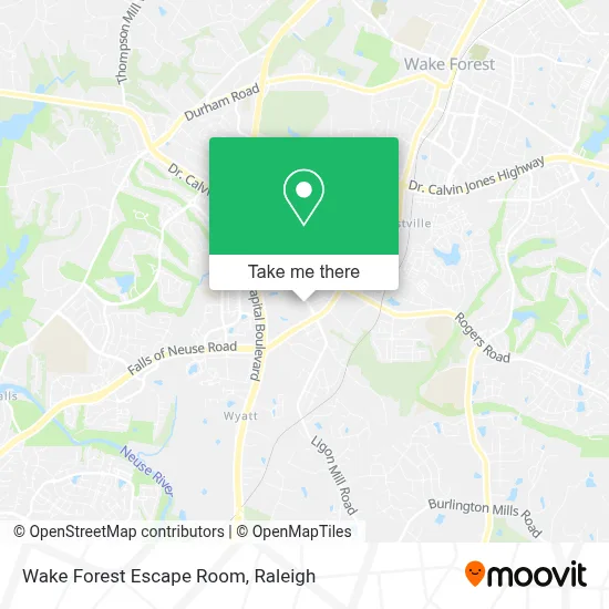 Wake Forest Escape Room map