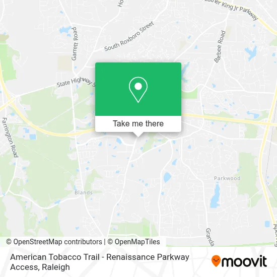 American Tobacco Trail - Renaissance Parkway Access map