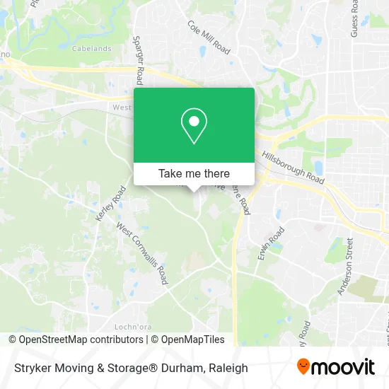 Stryker Moving & Storage® Durham map