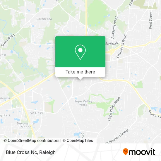 Blue Cross Nc map