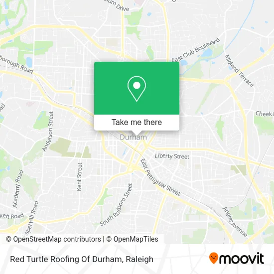 Red Turtle Roofing Of Durham map