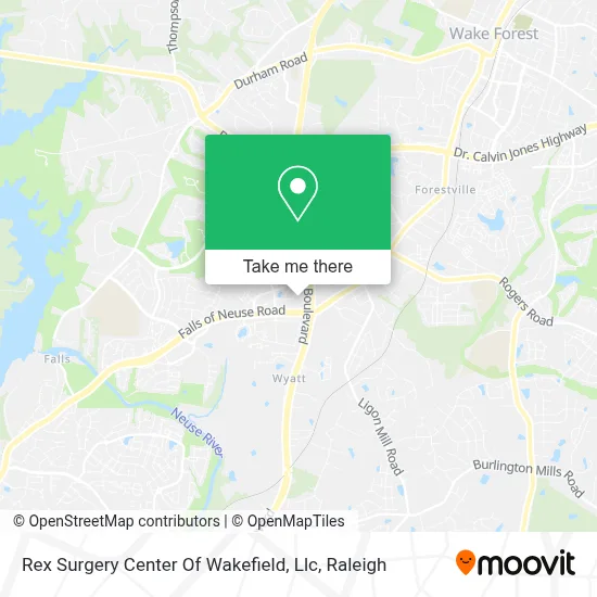 Rex Surgery Center Of Wakefield, Llc map