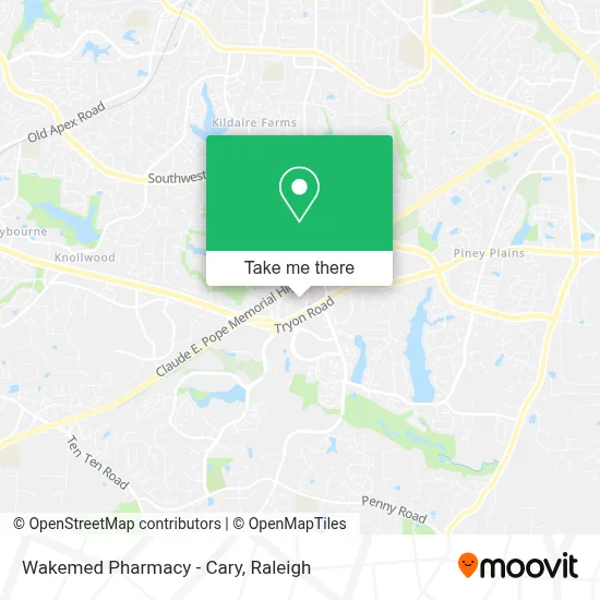 Wakemed Pharmacy - Cary map