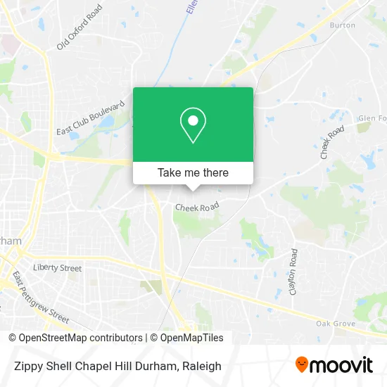 Zippy Shell Chapel Hill Durham map