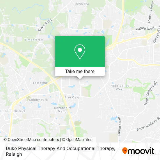 Duke Physical Therapy And Occupational Therapy map