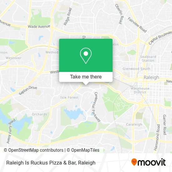 Raleigh Is Ruckus Pizza & Bar map