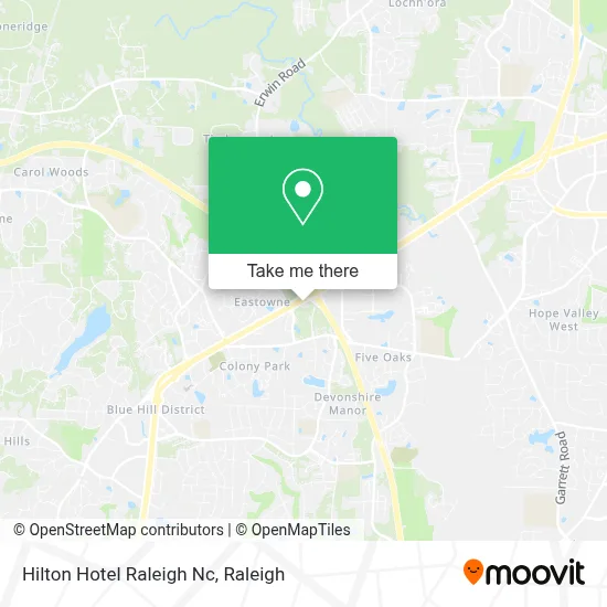 Hilton Hotel Raleigh Nc map
