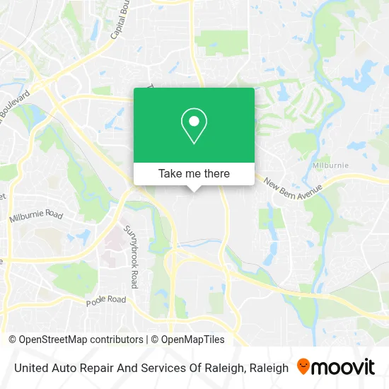 United Auto Repair And Services Of Raleigh map