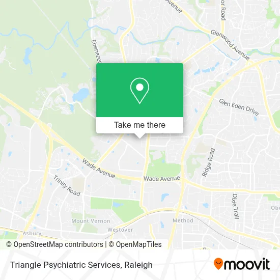 Triangle Psychiatric Services map