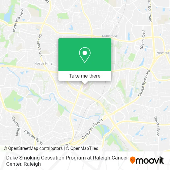 Duke Smoking Cessation Program at Raleigh Cancer Center map