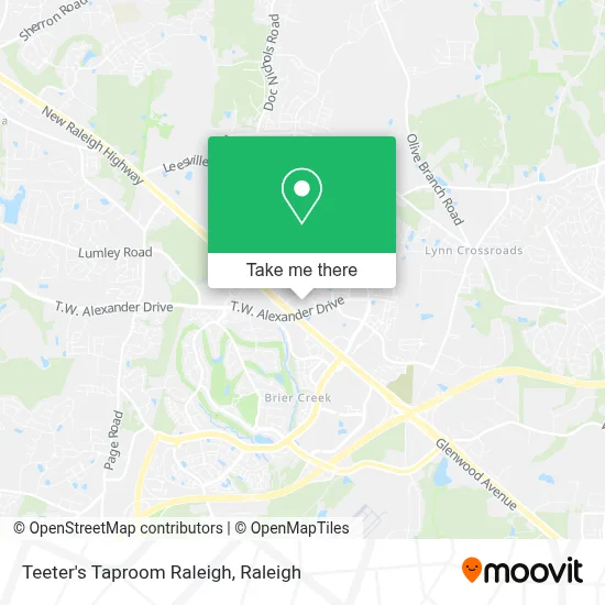 Teeter's Taproom Raleigh map
