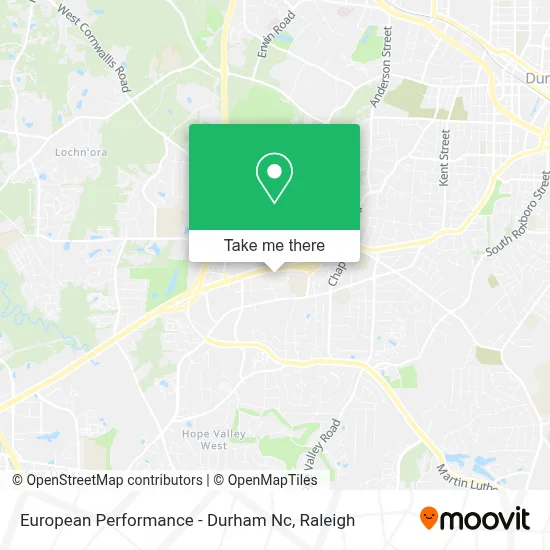 European Performance - Durham Nc map