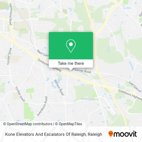 Kone Elevators And Escalators Of Raleigh map
