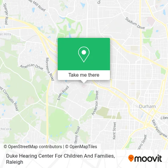 Duke Hearing Center For Children And Families map