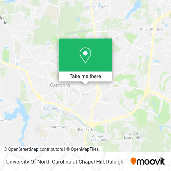 University Of North Carolina at Chapel Hill map
